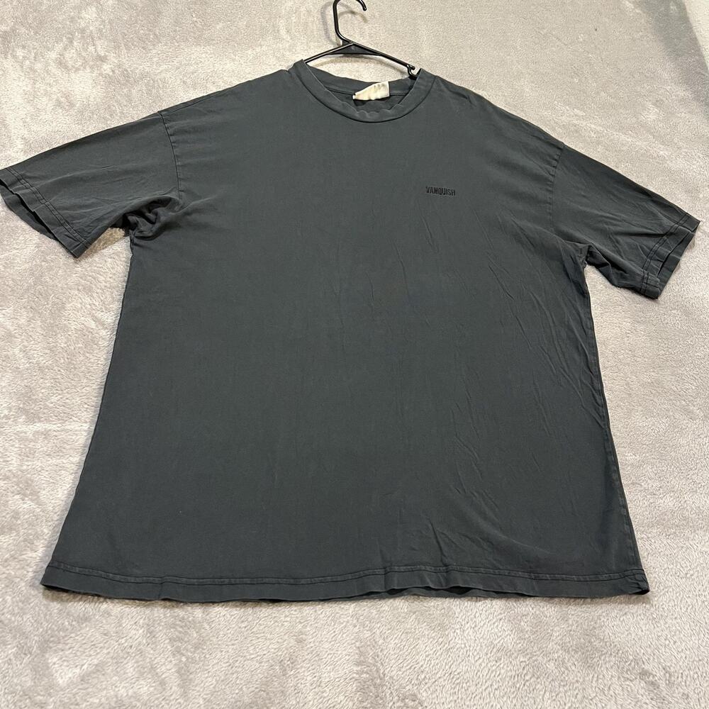Vanquish Fitness Shirt Mens XL Gray 100% Cotton Short Sleeve Gym Athletic